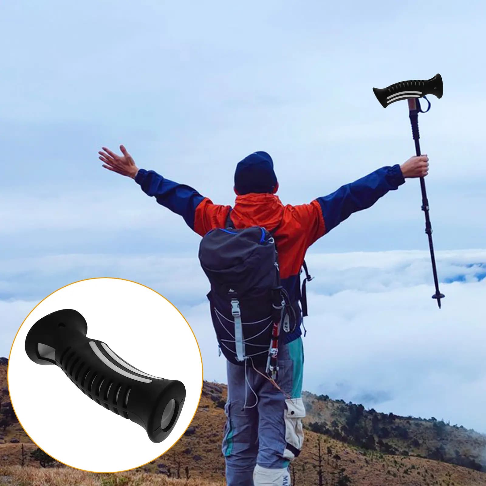 Plastic Spare Parts for Trekking Stick, Ergonomics and Anti-slip, for Hiking and Walking, External Use, Comfort Support