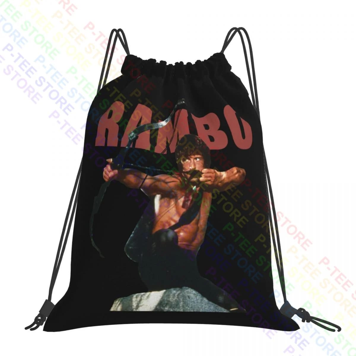 Rambo First Blood John Shooting Bow Arrow borse con coulisse borsa da palestra Bookbag borsa per scarpe borsa sportiva da scuola leggera