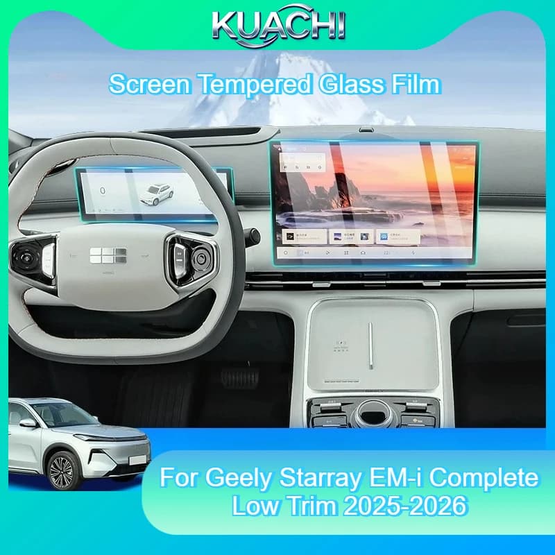 For Geely Starray EM-i Complete Low Trim 2025-2026 Screen Protector 10.2"+14.6" Tempered Glass Film PHEV SUV Navigation Film