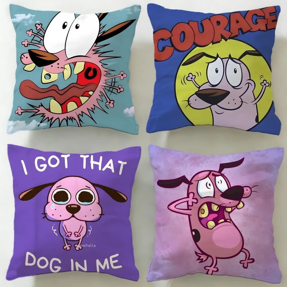Federa per cuscino Cartoon Courage the Cowardly Dog, morbida e facile da lavare, versatile per divano, letto, viaggi e ufficio