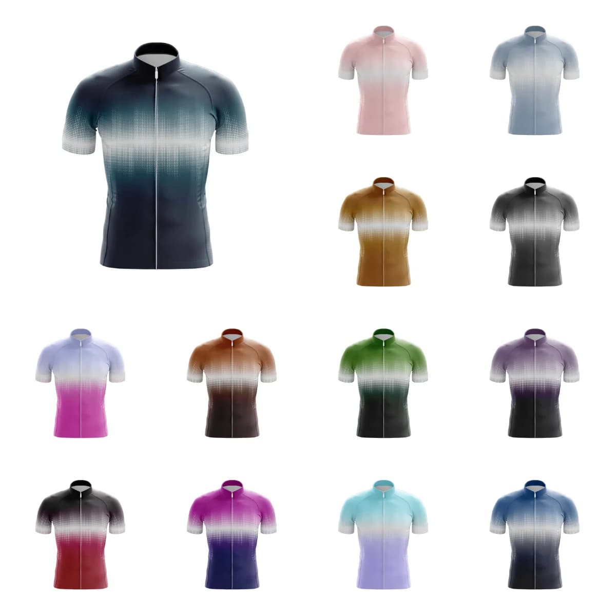 Abbigliamento in colore sfumato Jersey Divise da ciclismo per uomo Maglia da bici da Mtb Uomo Biciclette sportive Pantaloncini con bretelle da ciclismo da uomo Bici da strada