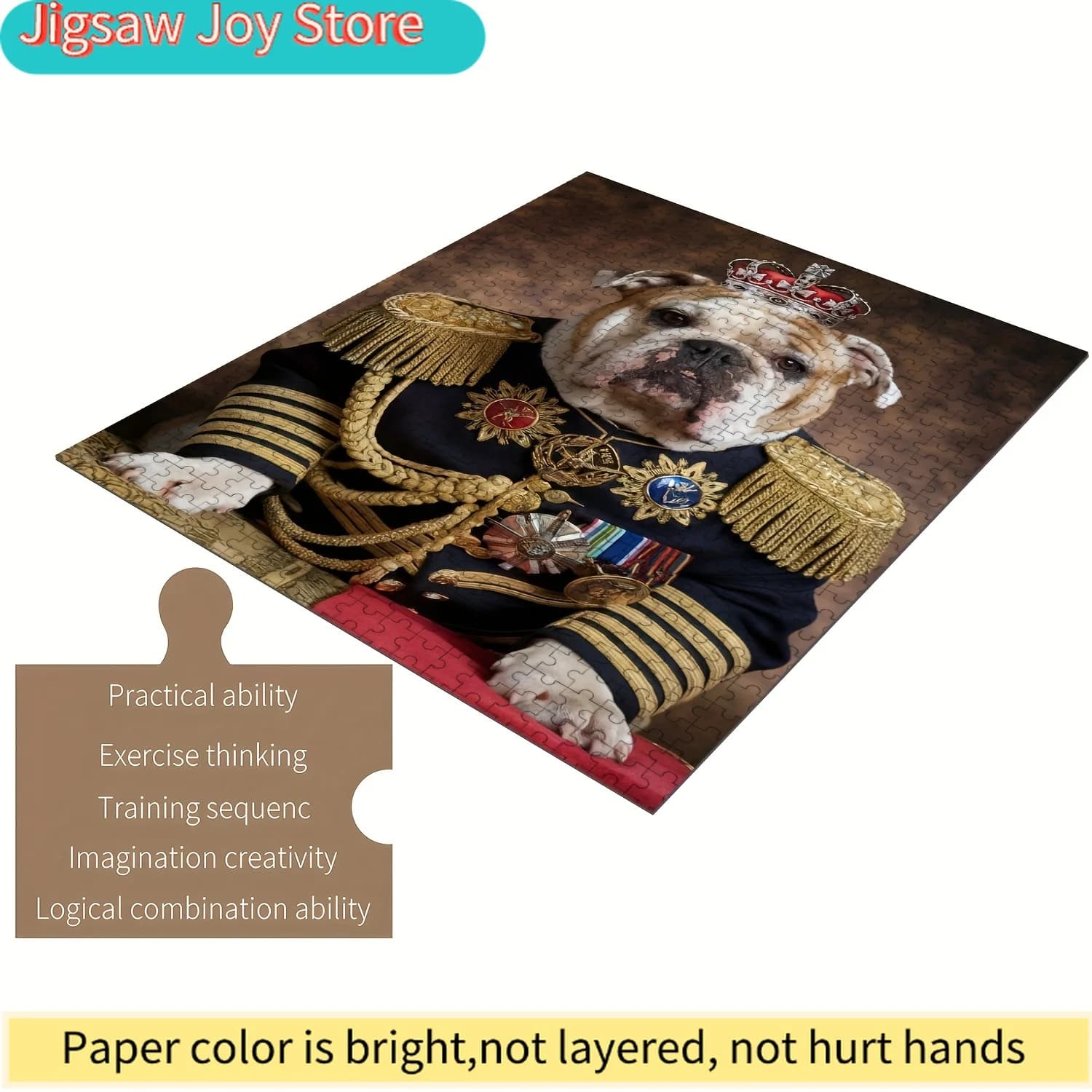 Puzzle Canine King's Crown - Rompicapo in legno stimolante adatto a famiglie e a livello intermedio, con corona a 5 colori