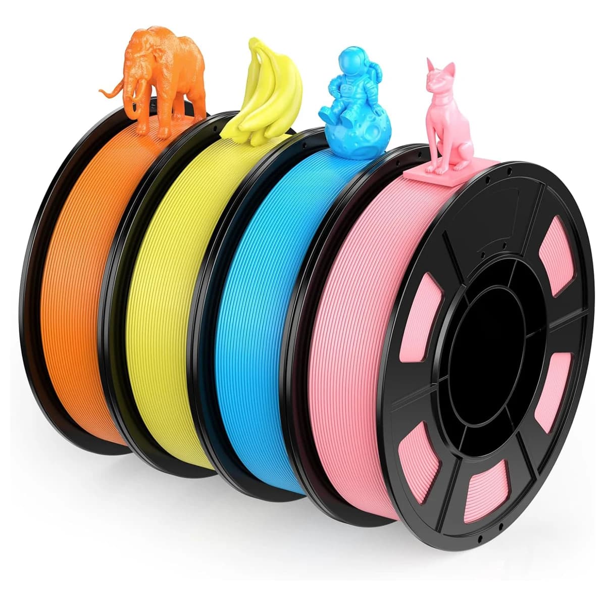 Filamento per Stampante 3D PLA in 4 Colori, Precisione Dimensionale +/- 0,02mm, 1,75MM 250G Set di Filamenti per Stampanti 3D