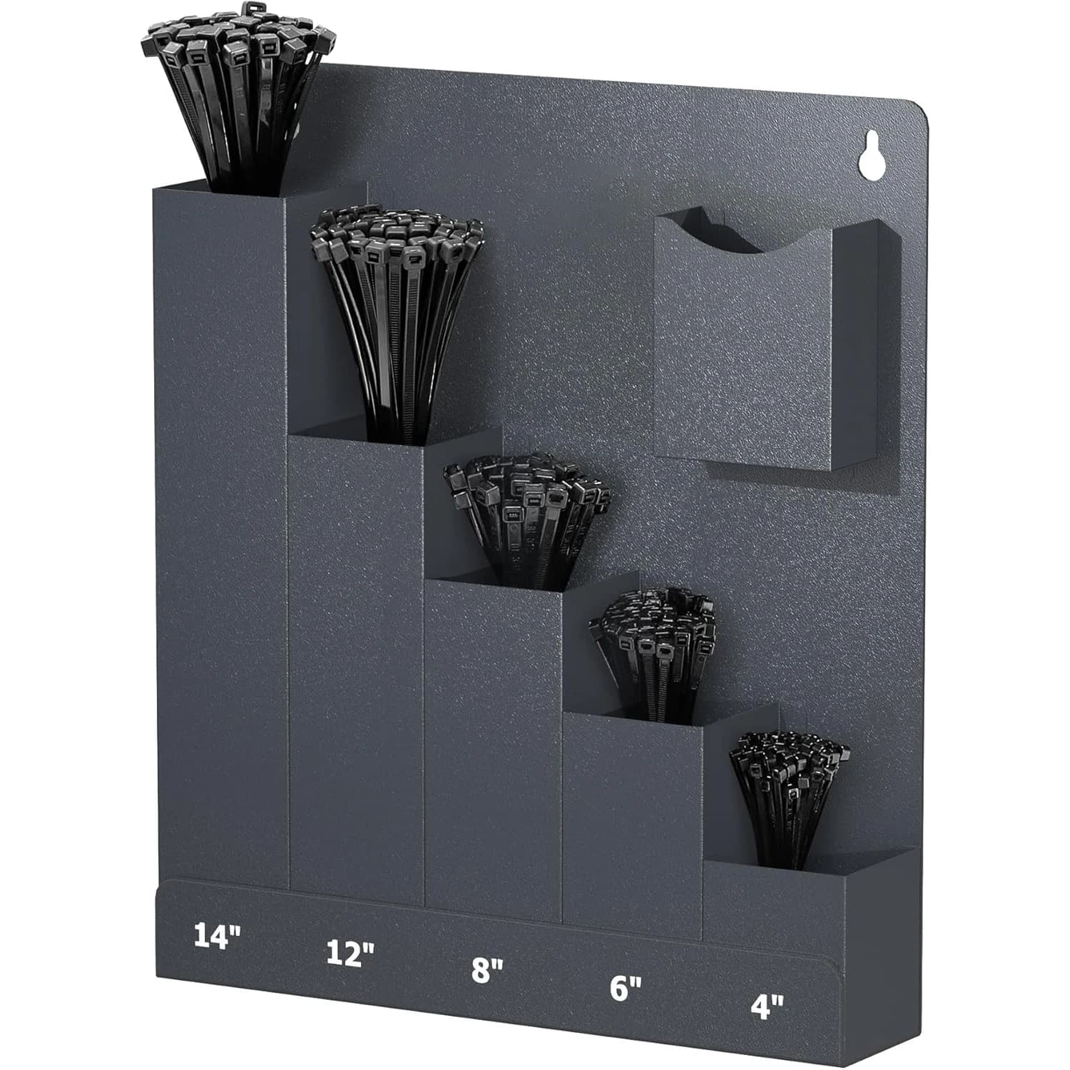 Porta fascette, organizer per rack di stoccaggio per montaggio a parete per officina, capannone, garage, casa, dotato di fascette con cerniera di varie lunghezze