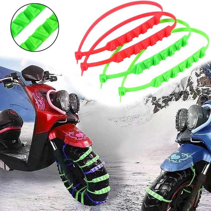 Pneumatico moto antiscivolo cravatta inverno bici elettrica pneumatico antiscivolo catene da neve universale moto bicicletta Scooter ruota cintura da neve