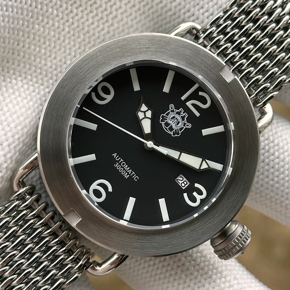 STEELDIVE Brand SD1912 V2 New In 47mm Brushed Case Sapphire Glass BGW9 Blue Luminous NH35 Automatic Movement Mens Dive Watches