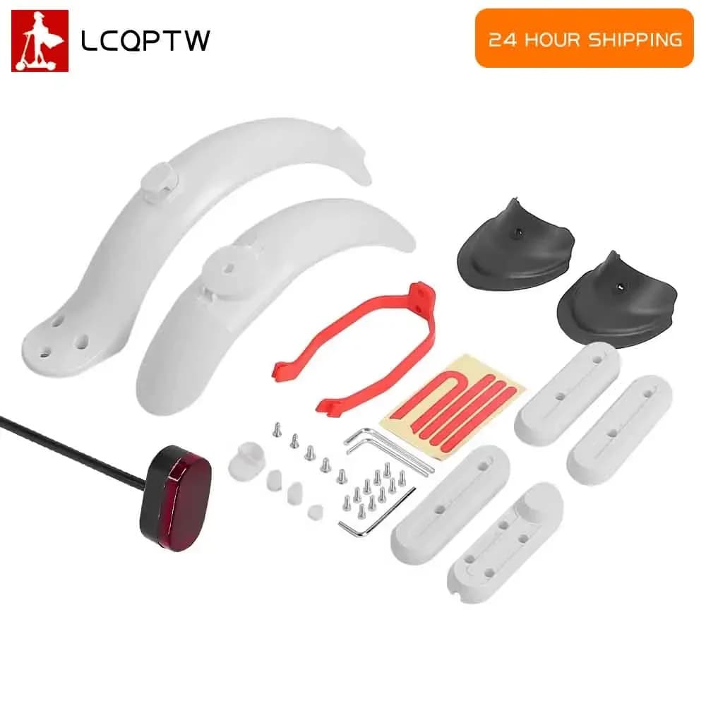 Front Rear Fender Set for Xiaomi M365 / Pro Electric Scooter Mudguard Support Back Guard Wheel Cover Hub Cap With Brake Light