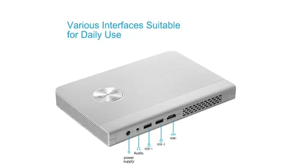 1080P 30000 ore LED Batteria incorporata Win 10 Mini DLP Proiettore intelligente Mobile per presentazioni di uffici aziendali