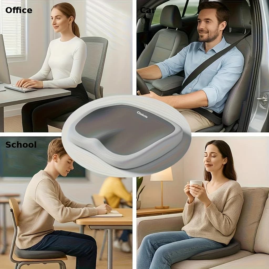 Cuscino da Viaggio Ergonomico in Memory Foam per Sedute Prolungate, Supporto Regolabile per Fianchi e Vita, Cuscino Portatile per Sedia
