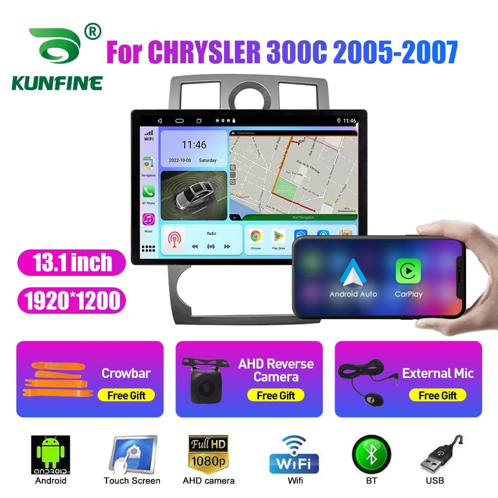 Autoradio da 13.1 pollici per CHRYSLER 300C 2005-2007 Car DVD Navigazione GPS Stereo Carplay 2Din Multimediale centrale Android Auto