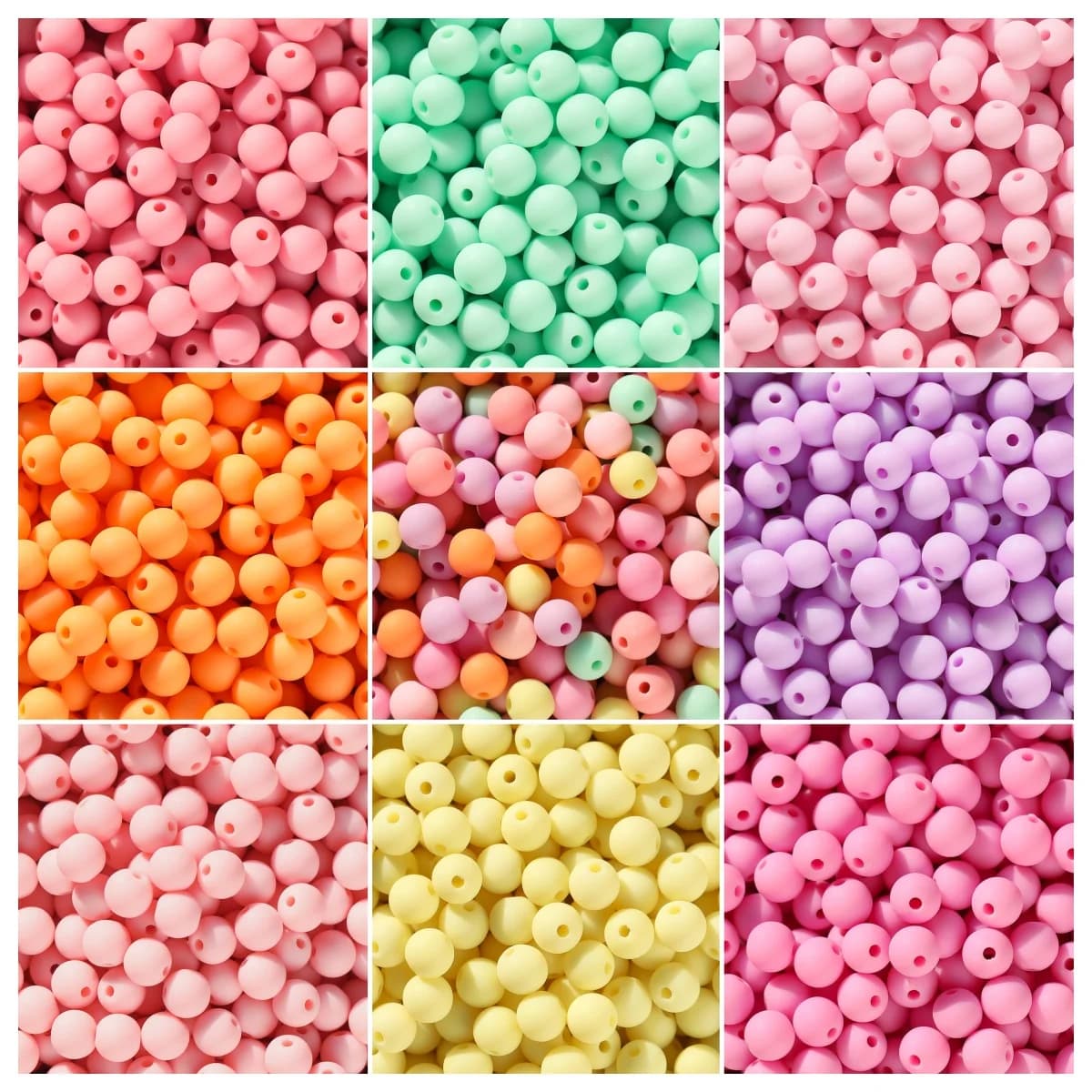50pcs/Lot 6/8mm Colorful Acrylic Bead Round Loose Spacer Frosted Beads for DIY Jewelry Finding Making Necklace Bracelet Supplies