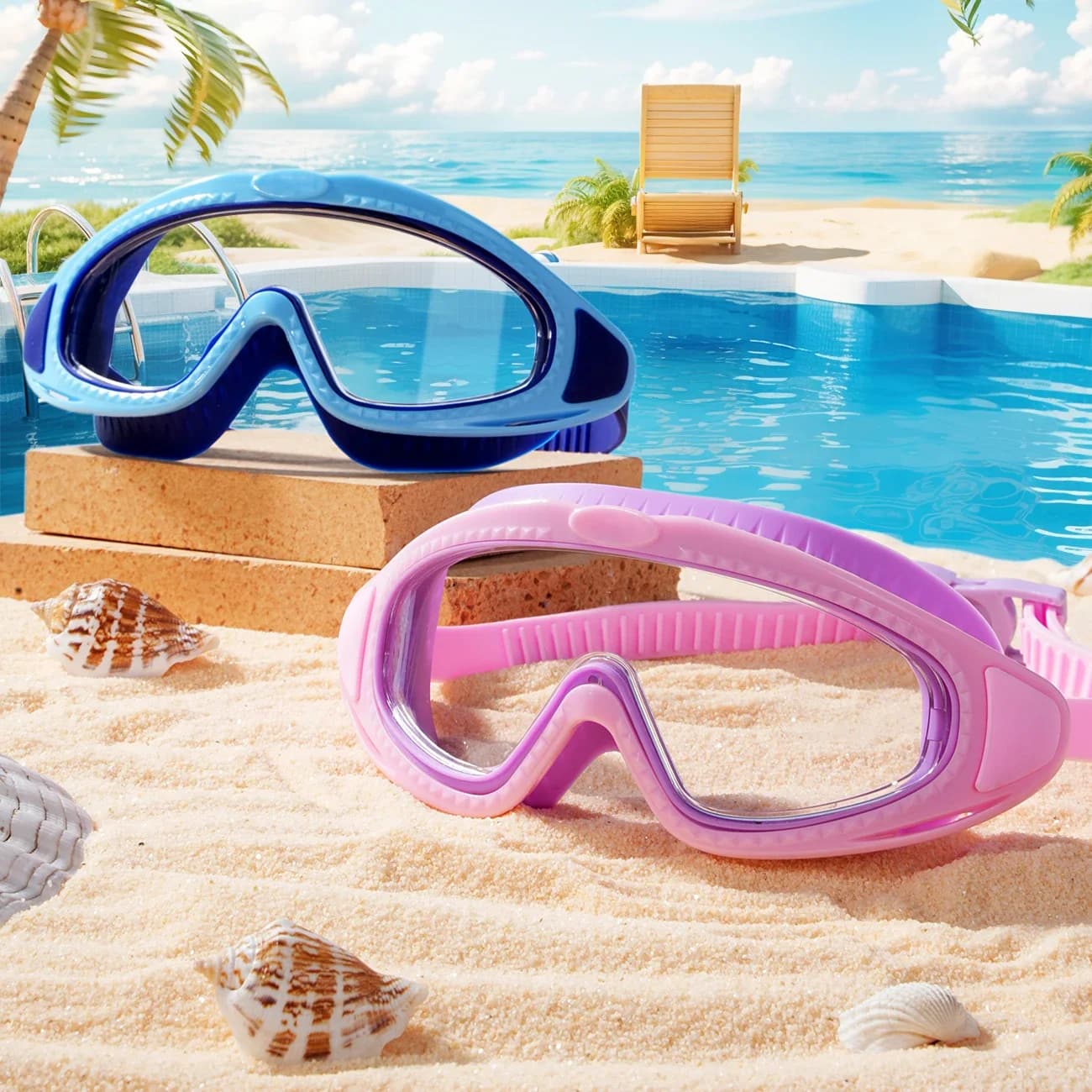 Unisex Adult Swim Goggles with Soft Silicone Padding - Anti Fog, UV Blocking, Leak Resistant Design for Clear Underwater Vision