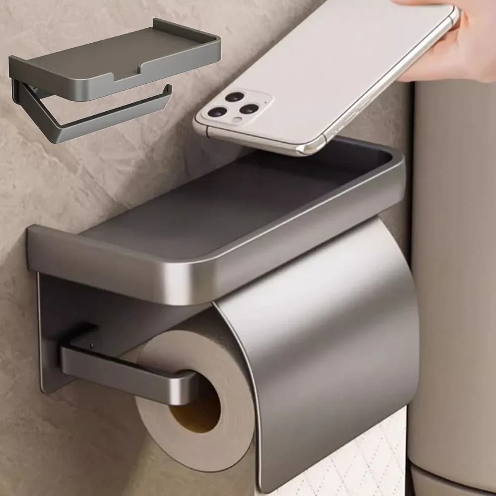 Con ripiano adesivo per bagno, porta carta igienica, porta fazzoletti a parete, accessori hardware per il bagno
