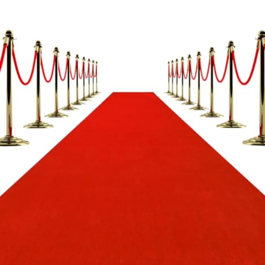 Tappeto Rosso per Feste 3x15 Piedi 450 GSM Extra Spesso Antiscivolo Impermeabile per Matrimoni Eventi Banchetti Stile Hollywood