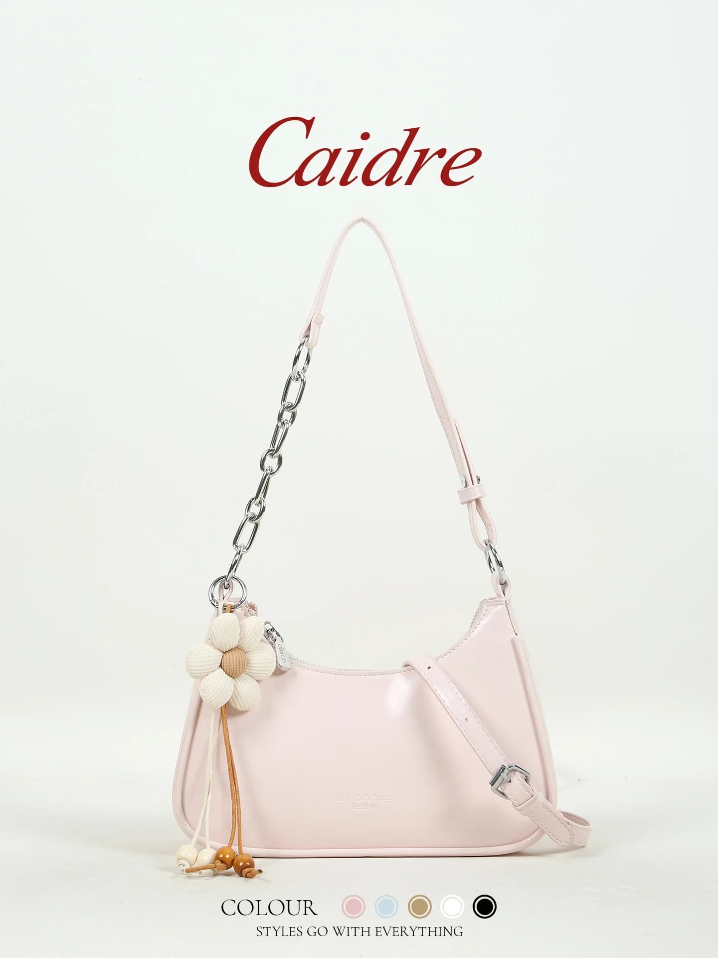 Borsa a Tracolla Floreale di Lusso Caidre, Borsetta Elegante da Donna in Stile Coreano in Pelle PU
