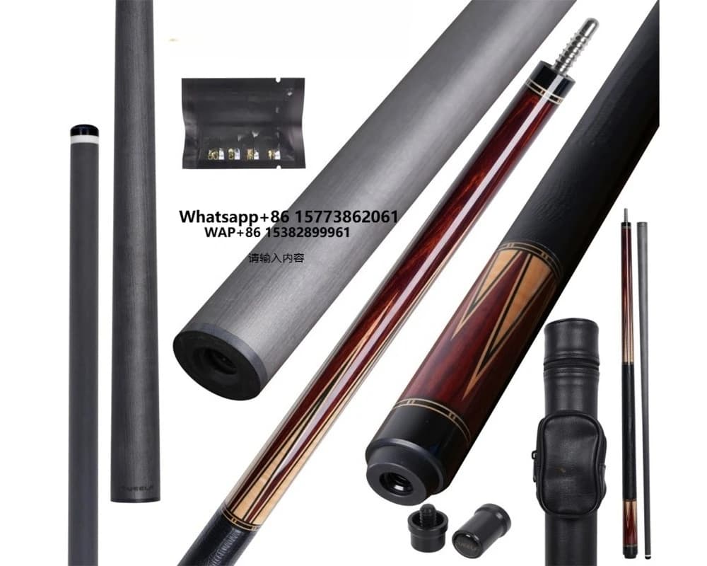 Stecca da Biliardo Rayspeed in Fibra di Carbonio con Punta da 12,5mm, Impugnatura in Pelle di Lucertola e Cocobolo