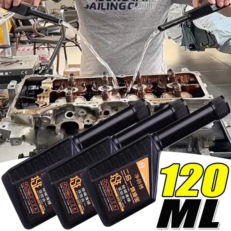 2in1 Auto Carburante Tesoro Benzina Additivi Auto oltre alla Pulizia del Carbonio Manutenzione Detergente Catalizzatori Olio Motore 120ml