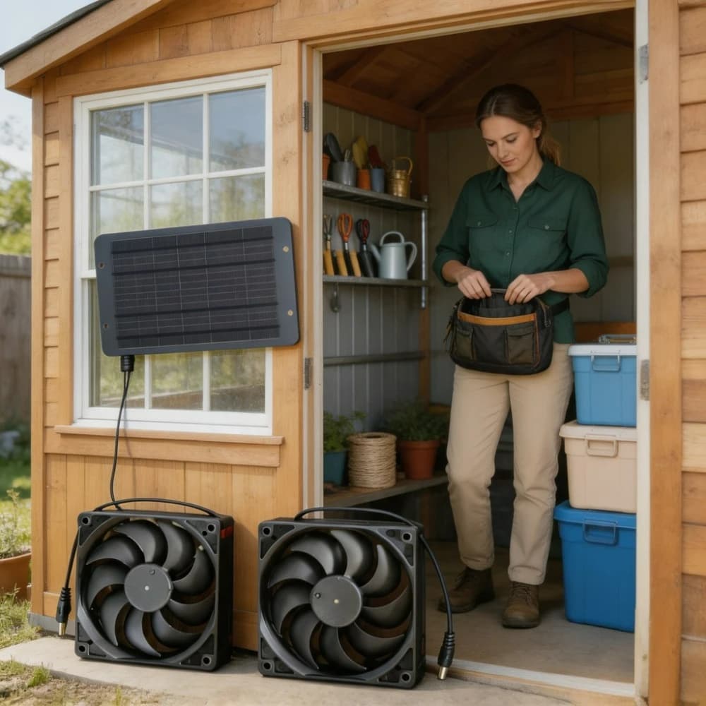 Waterproof Energy Saving Outdoor Solar Double Vent Fan 10W 15W Panel Driven Exhaust Cooler Machine for Dog House Chicken