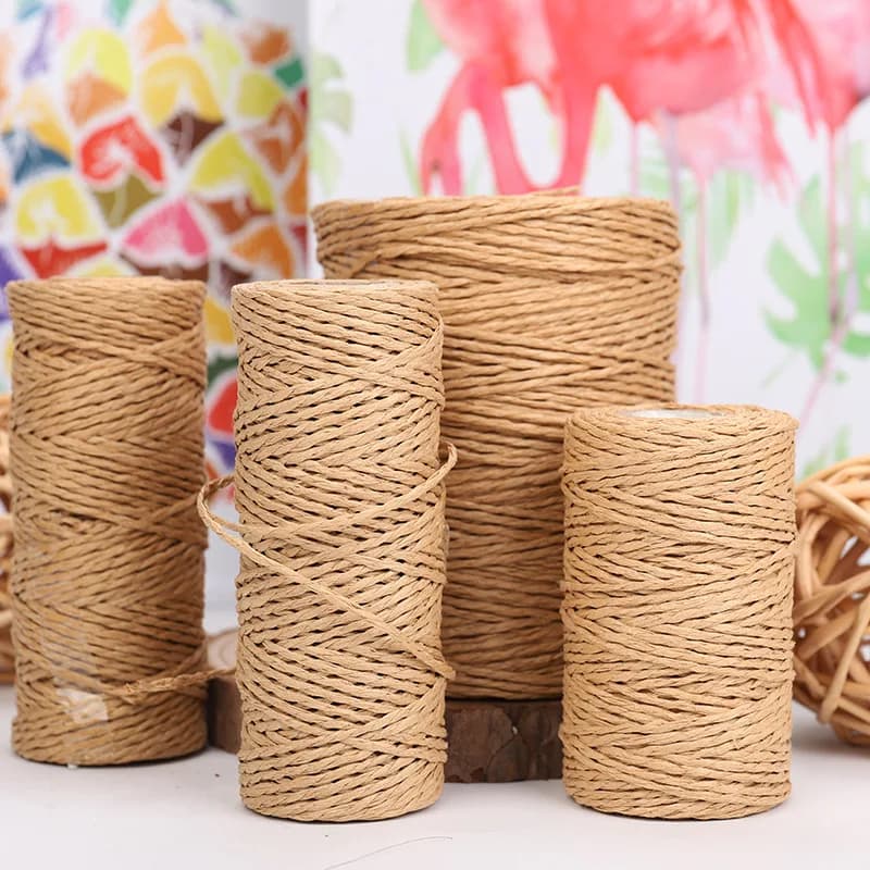 Corda di carta naturale da 100 metri 1,5 mm per torre per albero di gatto, forte cavo di carta per artigianato fai da te, amaca da giardinaggio, decorazioni per la casa