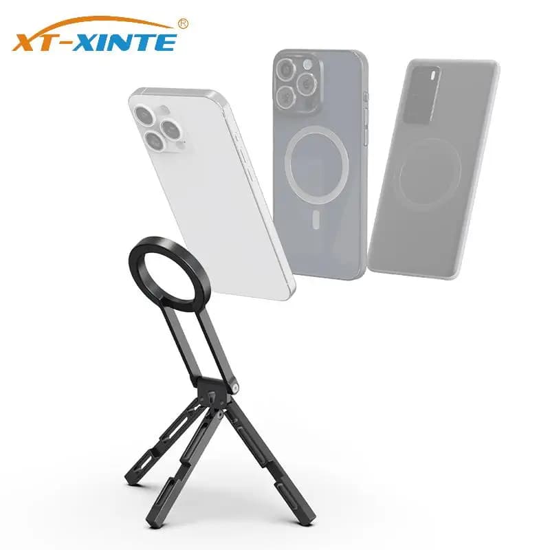 Treppiede Magnetico Pieghevole in Lega di Alluminio per Selfie, Supporto per Smartphone Compatibile con Magsafe per iPhone 16 15 14 13