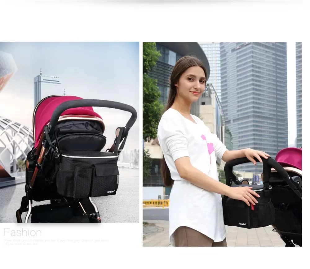 Passeggino impermeabile portatile con portabicchieri a spalla singola con funzioni multiple Borsa per carrello a spinta isolata Sedile per pannolini per bambini