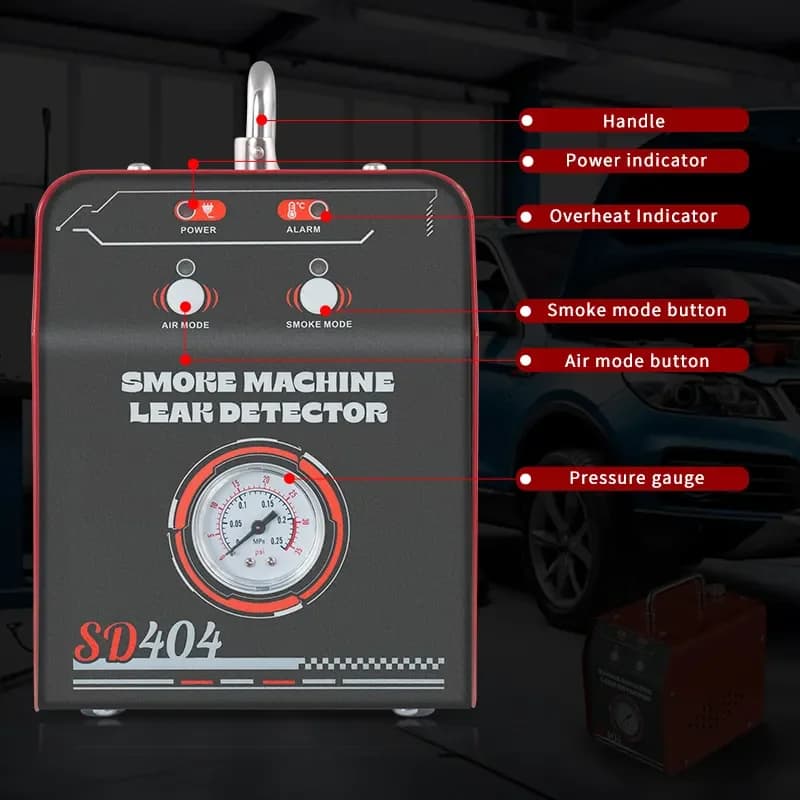 Rilevatore di Perdite di Fumo per Auto SD404 Tester di Perdite EVAP Diagnostico Automobilistico Generatore per Sonda di Aspirazione