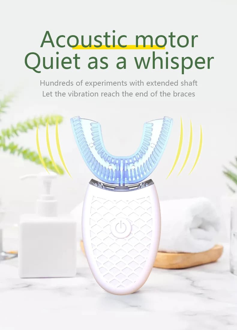 360-degree sonic electric toothbrush with USB charge Waterproof silicone head for oral hygiene