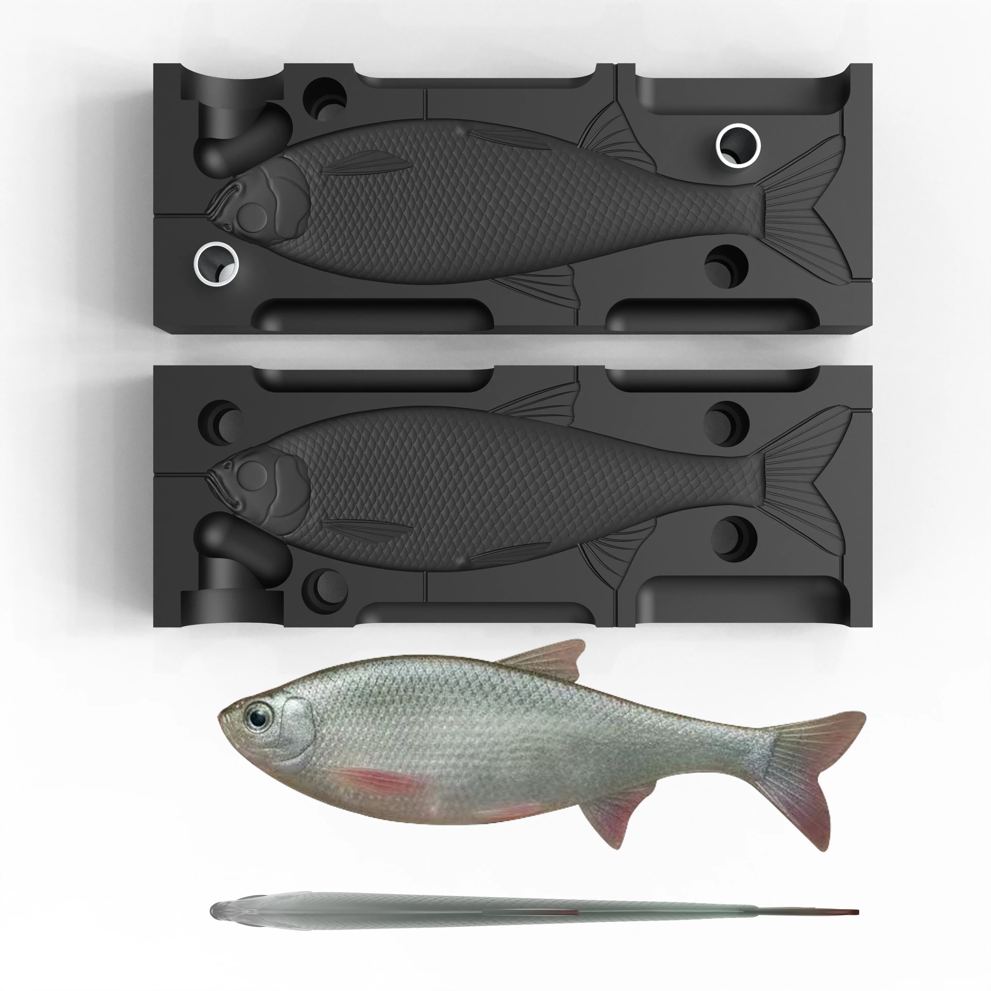 Soft Plastic Lure Mold Custom Injection Mold Realistic Fish Bait Bass Fishing DIY Tackle Making
