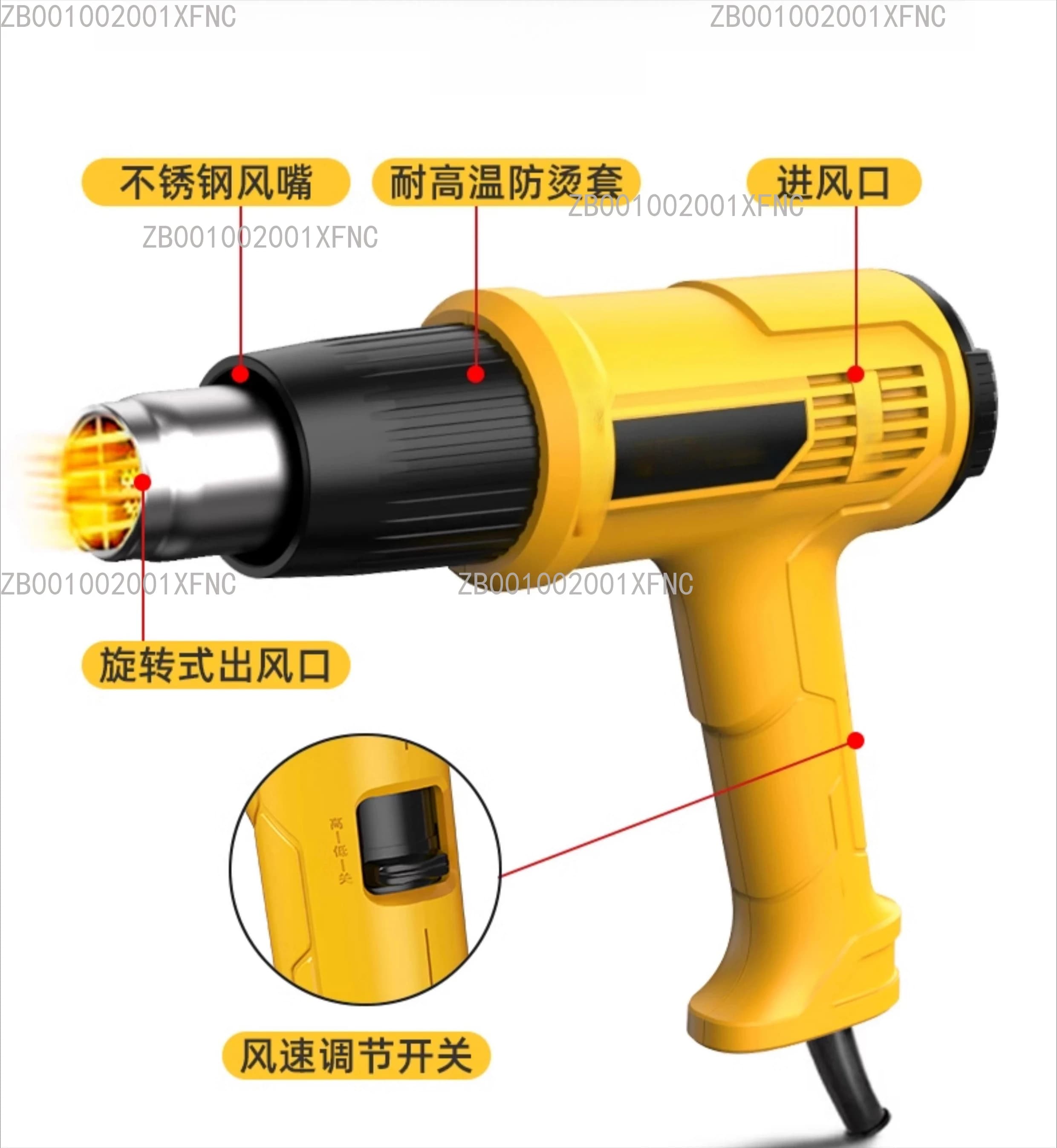 1800/2000W PVC Heat Shrink Cap Machine - Wine Bottle Cap Sealing Tool - Hot Air Gun for Cap Shrinkage