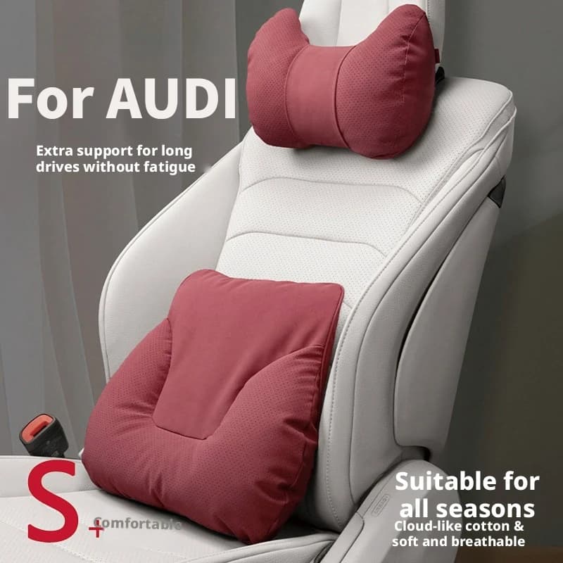 Soft pillow suitable for Audi 8V 8Y B8 B9 C7 C8 4G8 4K8 D4 D5 8U F3 8R FY 4M 4MN car headrest neck support seat lumbar cushion
