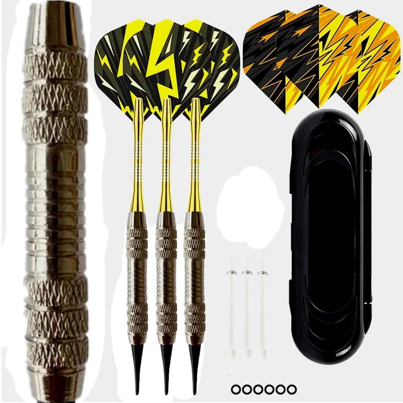 Freccette con punta morbida da 19G Set di freccette professionali con punta in plastica per interni per giochi di freccette elettronici + Voli di freccette extra 3 pezzi