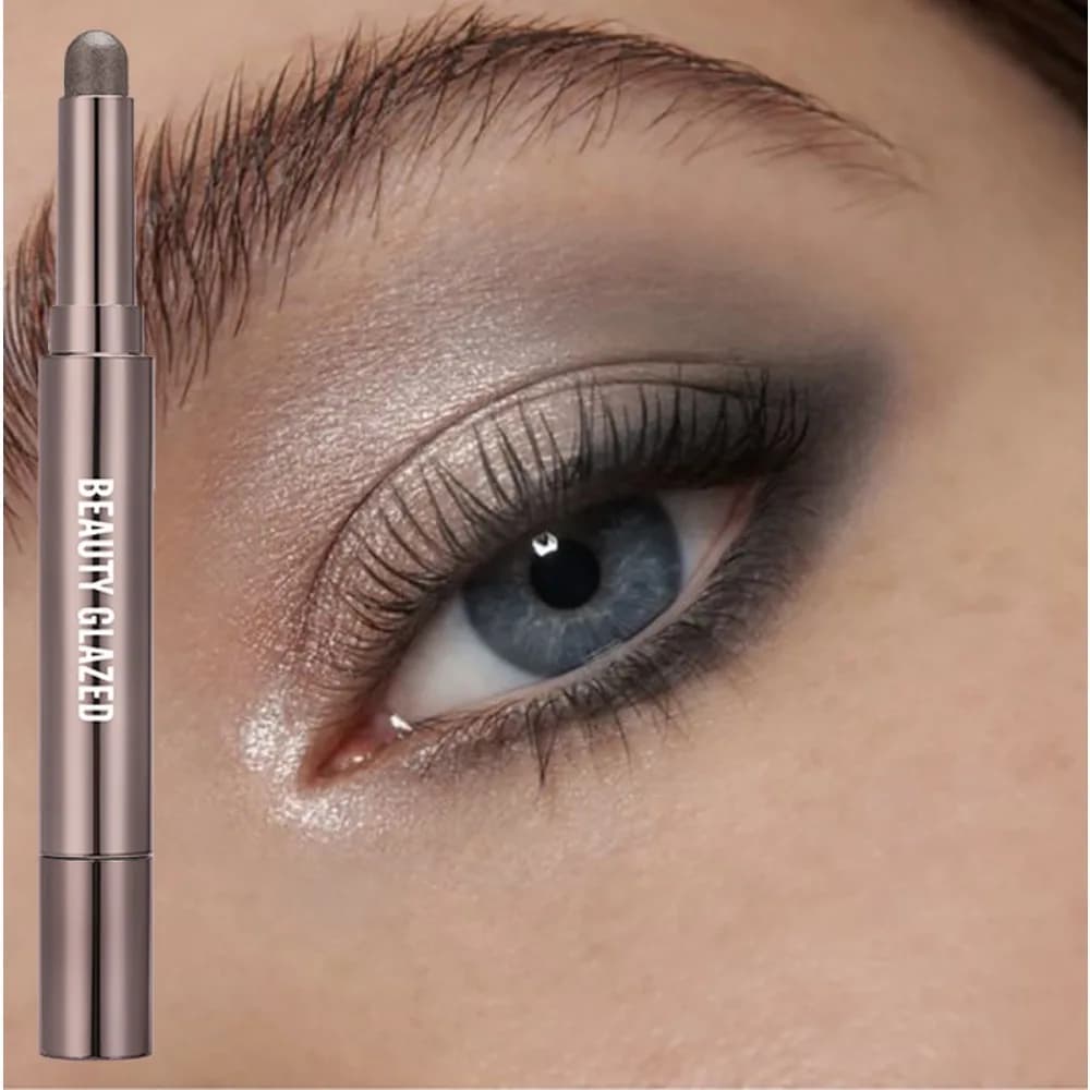 BEAUTY GLAZED 10 colori ombretto stick penna ombretto impermeabile a lunga durata con pennello a doppia testa paralume opaco e luccicante