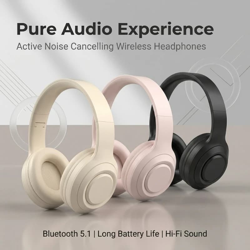 Cuffie stereo HIFI M5 Over-Ear, auricolari wireless Bluetooth 5.3, cuffie sportive da gioco con supporto per TF/AUX e riduzione del rumore
