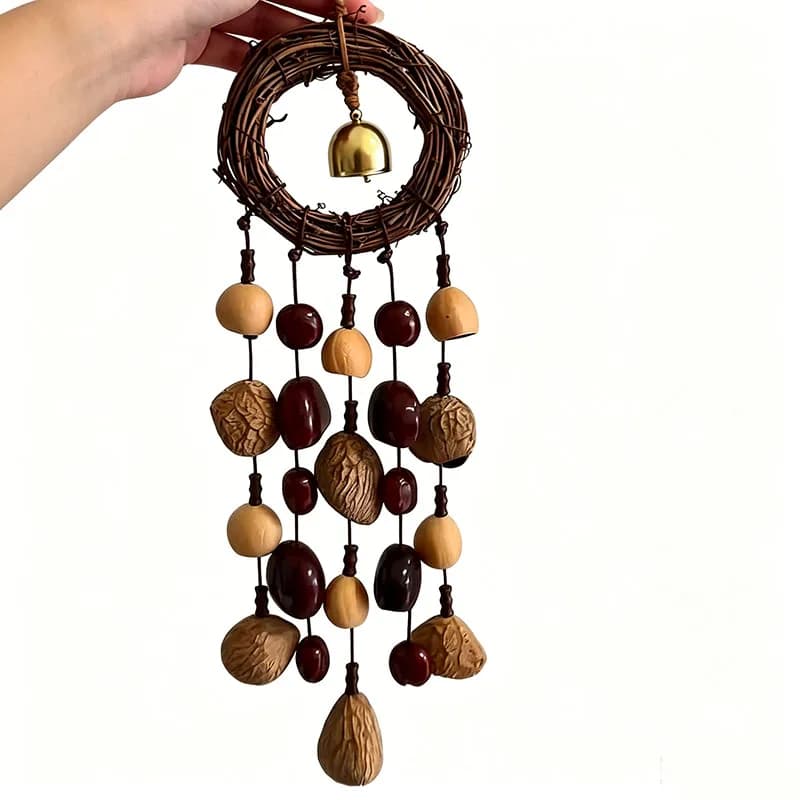 Healing Relax Natural Nut Shell Bell Meditation Sound Healing Handbell Calming Sound Therapy Instrument Fruit Shell Wind Chimes