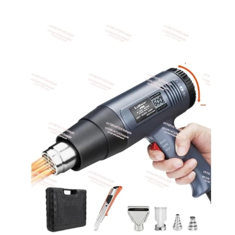 Display digitale aria calda manutenzione elettronica piccola pellicola pistola per asciugatura portatile termoretraibile industriale ad alta potenza