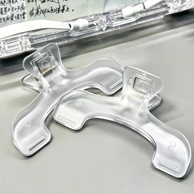 Nuovi Fermacarte Minimalisti, Porta Libri Trasparente Satinato, Clip per Appunti Kawaii, Organizzatore da Scrivania, Accessori per la Lettura
