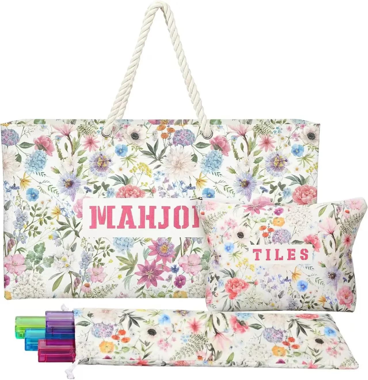 New Arrival Drawstring Pouch For American NMJL Mahjong Set, Stores Tiles And Racks