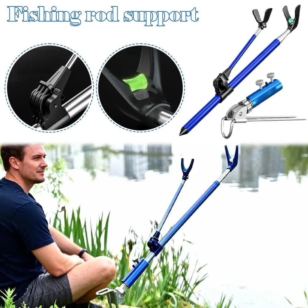 Reinforced 1.7M/2.1M/2.4M Stainless Steel Fishing Rod, Telescopic Auction with Land Support for Fishing Accessories