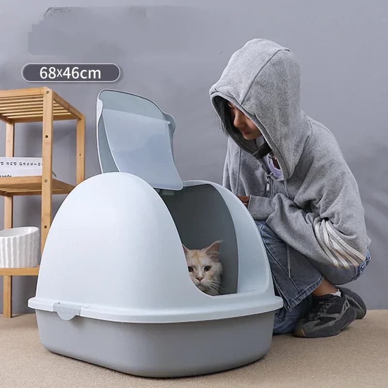 Lettiera per gatti di grandi dimensioni, completamente chiusa, anti-cintura, sabbia, toilette per animali domestici, extra large, deodorante, lettiera per gattini, forniture