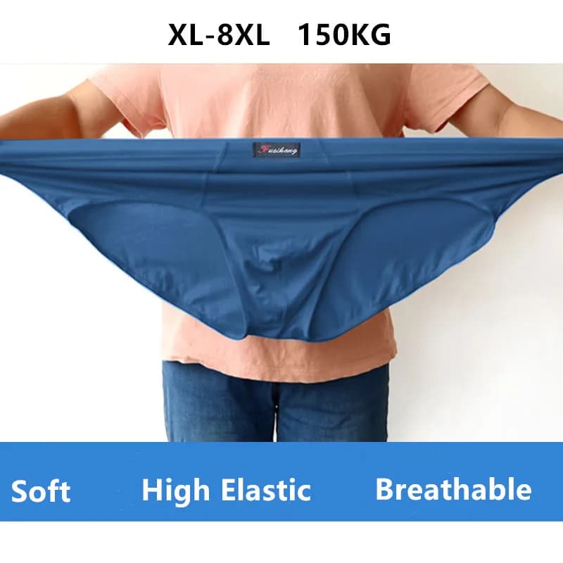 150KG High Waist Briefs Men 8XL 7XL 6XL 5XL Panties Bamboo Triangle Underwear Male Modal Shorts Plus Size Oversized Underpants