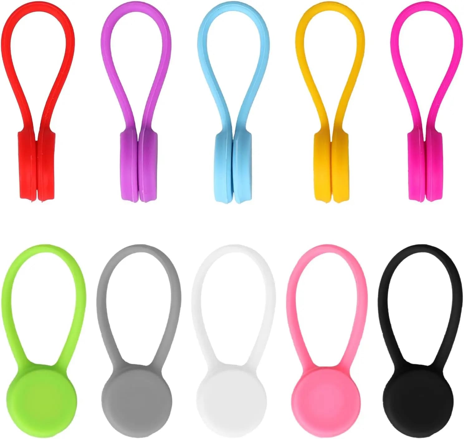 Fascette magnetiche riutilizzabili, organizer per cavi, fascette magnetiche in silicone per raggruppare oggetti, magneti per frigorifero con pennarelli per libri