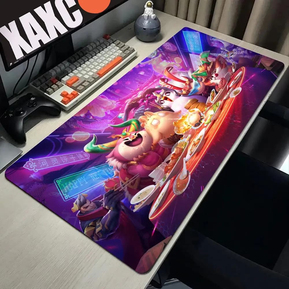 Teamfight Tactics Mouse Ped Anime Pc Gamer Kawaii Pad tastiera in gomma grande Xxl tappeto Mause tappetino da gioco tappetini accessori da scrivania