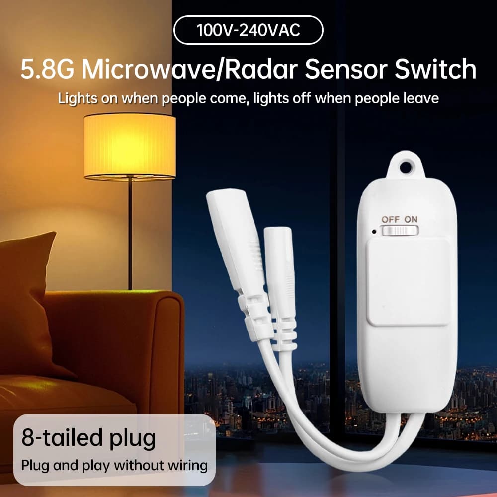 AC110V-240V Casa Intelligente Illuminazione Automatica Radar A Microonde/Scansione A Mano Sensore di Induzione Interruttore T5 T8 Tubo HA CONDOTTO LA Luce Spina Cablaggio