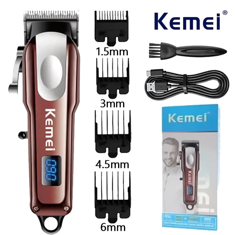 Kemei KM-233 Tagliacapelli elettrico a batteria ricaricabile regolabile Testa di taglio Rasoio per capelli Tagliacapelli elettrico per uomo