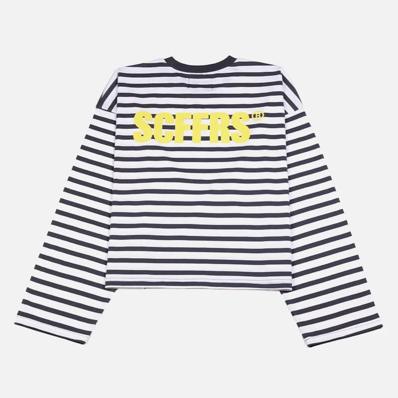 SCFFRS Felpa a Righe Unisex, Maglietta a Maniche Lunghe Oversize, Pullover in Maglia di Cotone per Uomo e Donna, Abbigliamento Primaverile