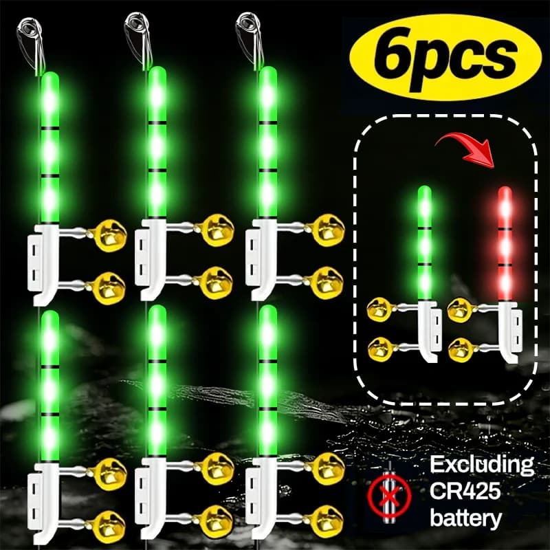 Tape indicator for fish, the tip of the float lights red when a fish barks, bell indicator, light on the tip for long throw fishing rods for rock fishing