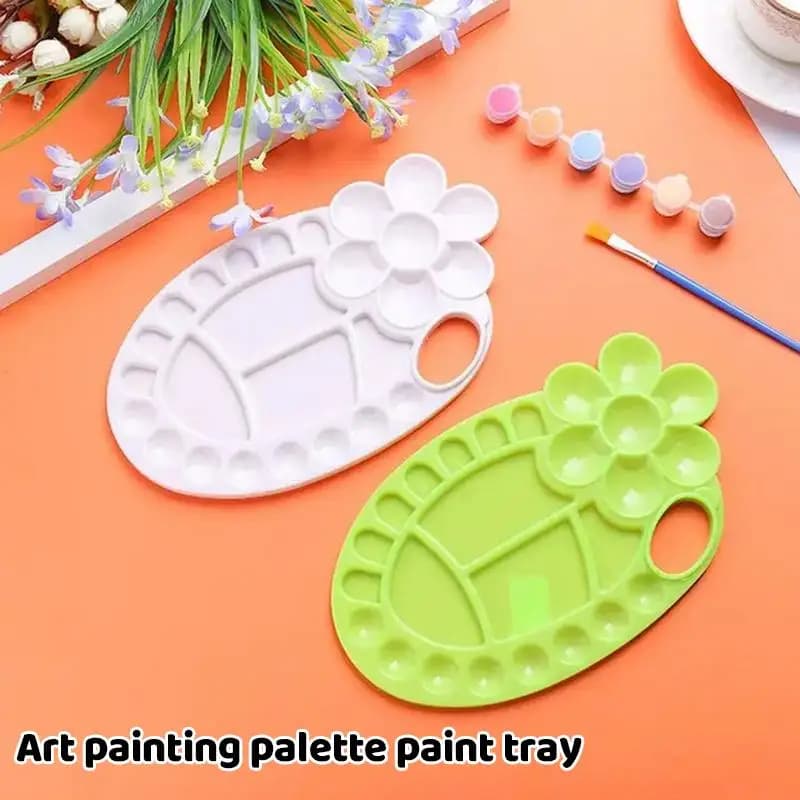 Multi Compartment Palettes 10 Section Round Paint Palette for DIY Painting Acrylic Watercolor School Supplies