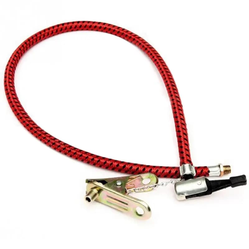 Tubo di gonfiaggio per moto da bicicletta Adattatore per tubo di prolunga per pompa gonfiabile Tubo per pompa d'aria con clip Ugello UK 60 cm