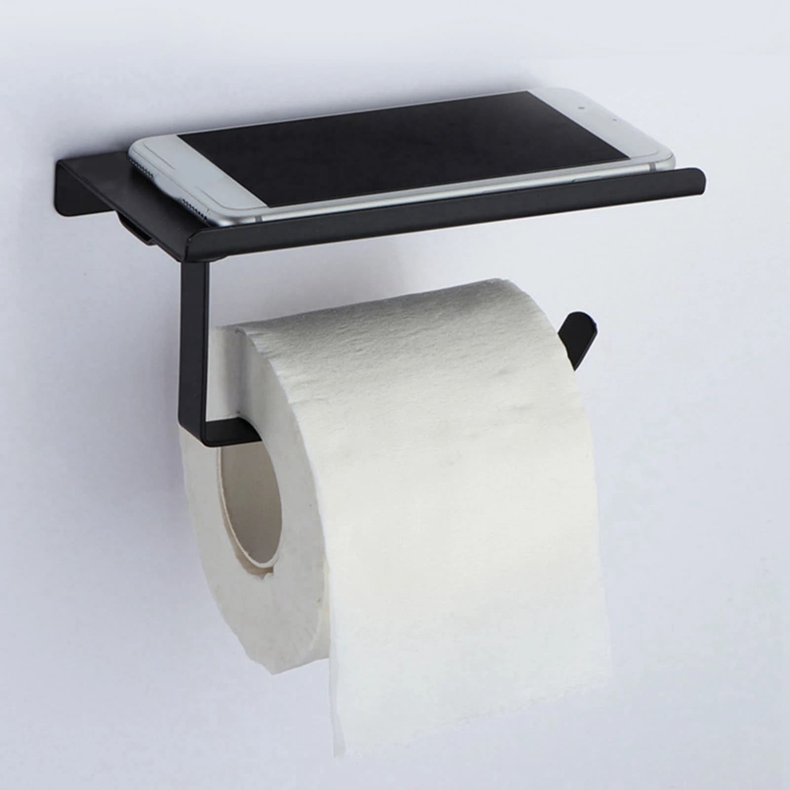 Toilet Paper Holder with Shelf Stainless Steel Multipurpose Rustproof Toilet Rack for Home Bathroom Hotel Restaurant