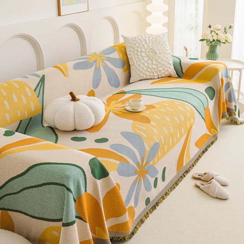 1pc Cover for sofa with tassels Universal all-inclusive cover Style INS Towel for sofa Camping picnic blanket